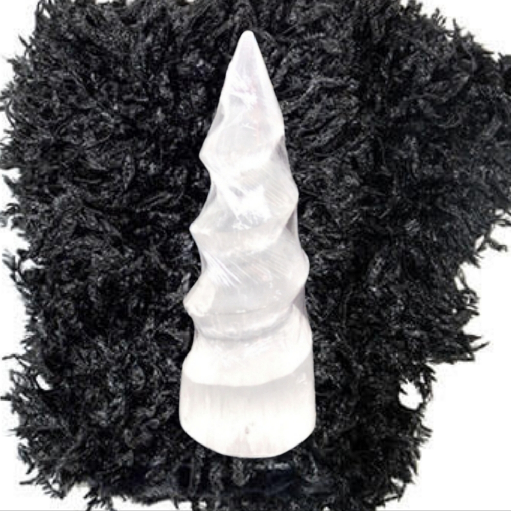 Selenite Unicorn Shaped Tower